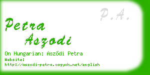 petra aszodi business card