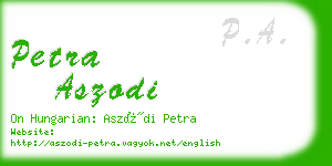 petra aszodi business card